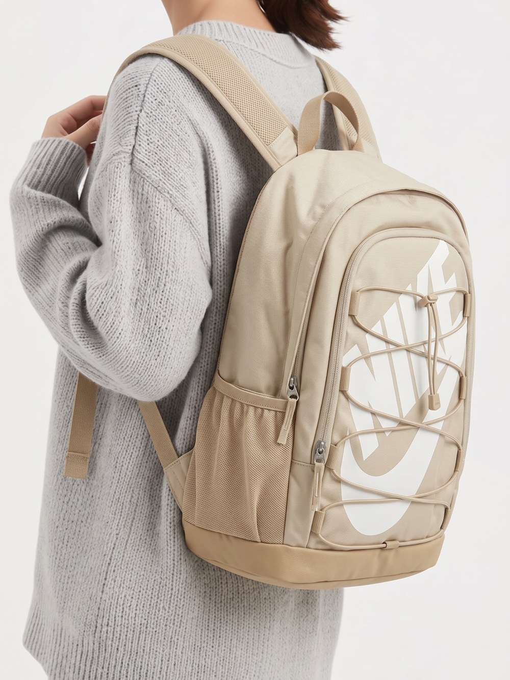 Nike Beige Backpack with White Logo